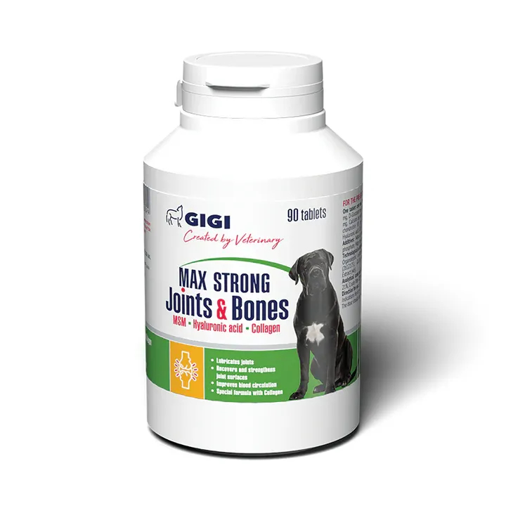 GigiVet MAX Strong Joints & Bones – maksimalna podpora za močne sklepe in kosti aktivnih psov GigiVet MAX Strong Joints & Bones – maksimalna podpora za močne sklepe in kosti