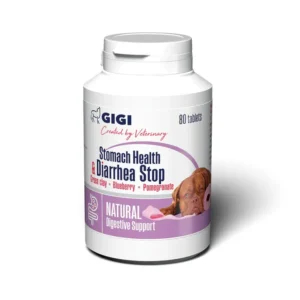 SUPPLEMENT FACTS AND STORAGE One pill of Stomach Health and Diarrhea Stop dog supplement contains the following active substances INGREDIENT AMOUNT French Green Clay 560 mg Blueberry Extract 240 mg Pomegranate Extract 160 mg Period of validity - 26 months from date of manufacture Storage temperature ±0°C to +25°C. Relative humidity of not more than 75%. Best quality ingredients Stomach Health and Diarrhea Stop contains French green clay, Blueberry Extract, and Pomegranate Extract. Our world-class pharmacists have spent years of research to make the best supplements for your pet. Trusted by thousands Because of the quality and friendly price, the effectiveness of GIGI VET dog supplements has already been proven. Hundreds of thousands of dogs and their owners in more than 15 countries have already been returning customers. 20+years’ experience In two decades the GIGI VET brand has helped to achieve impressive dog health results. Our experts continue to bring the best quality food supplements for your pets.